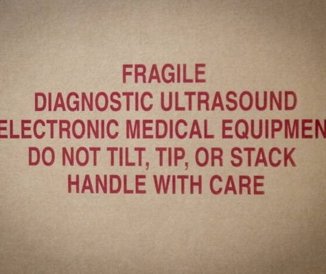 Ultrasound Crate fragile notice